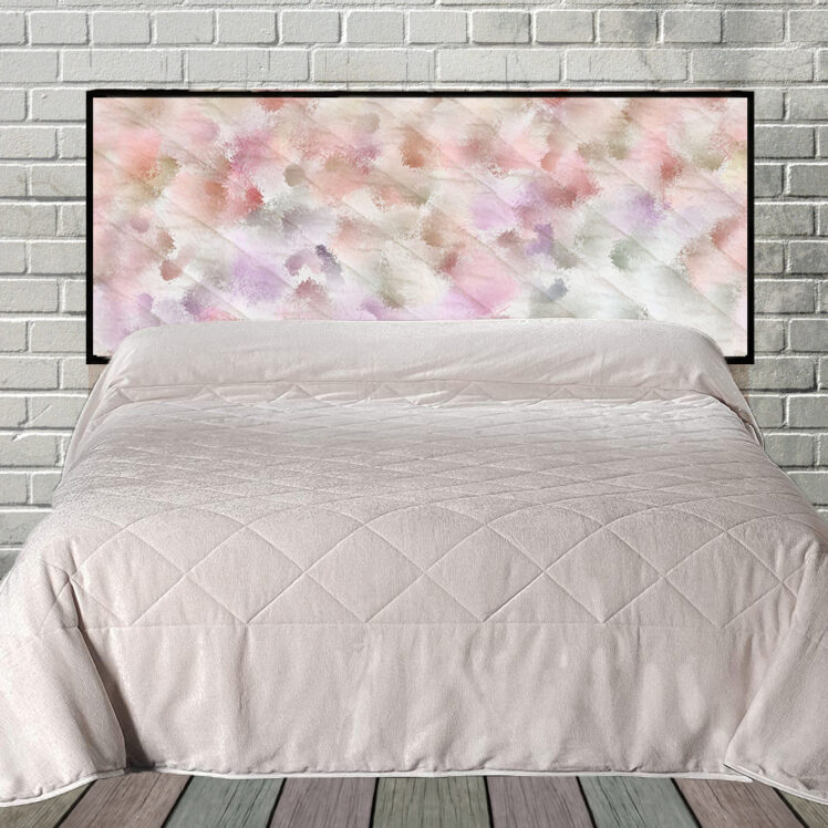 Watercolors Hanging Fabric Quilted Headboard