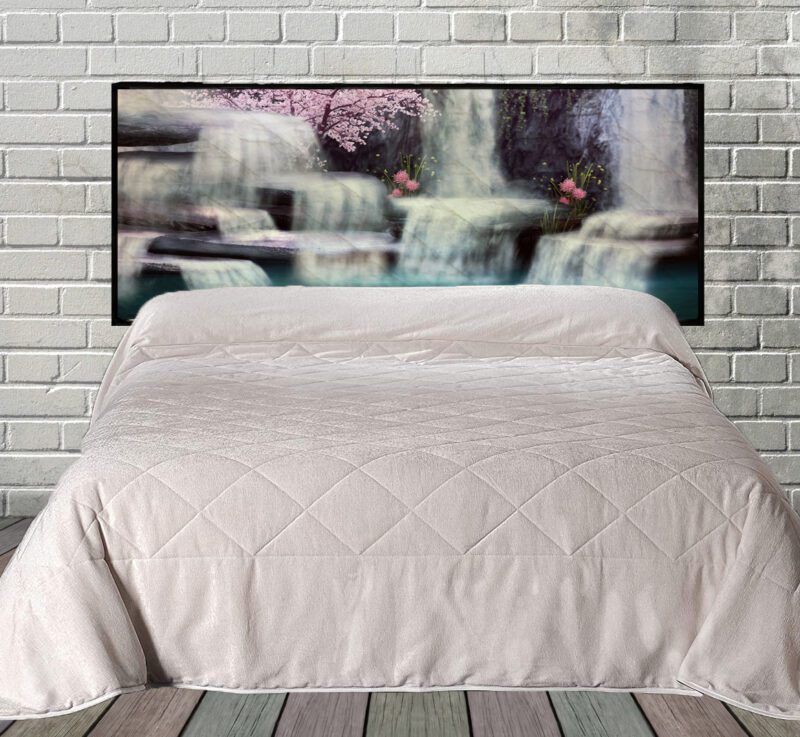 Blossoms at Waterfalls Hanging Fabric Quilted Headboard