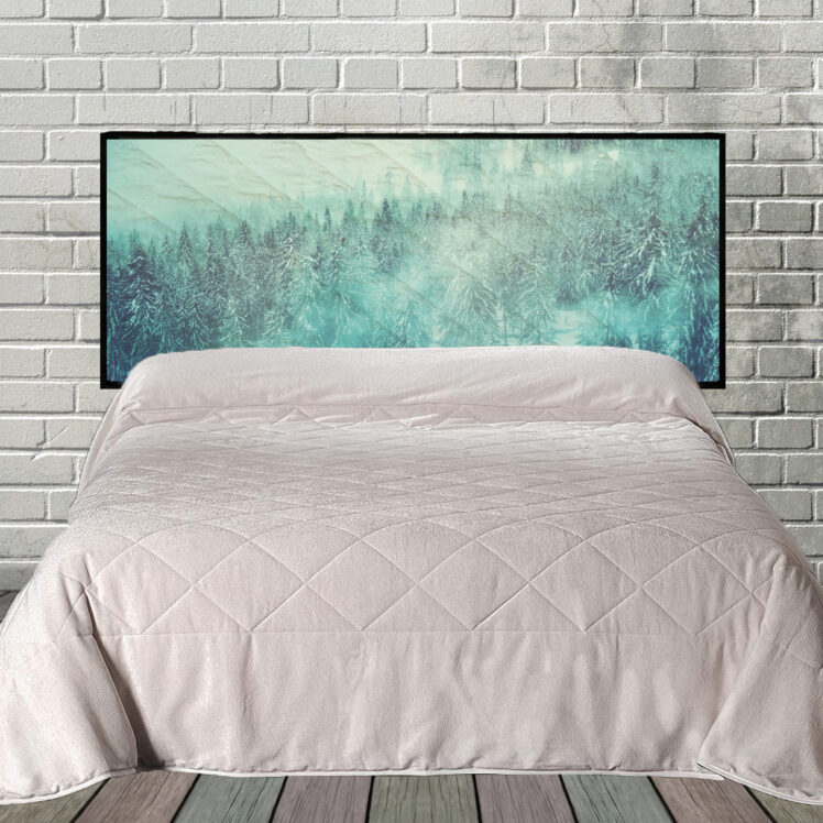 Mountain Pines Hanging Fabric Quilted Headboard